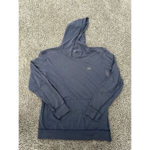 MENS 4 LACOSTE‎ LONG SLEEVE HOODIE 100% Cotton PULLOVER T-SHIRT LIGHTWEIGHT S/M